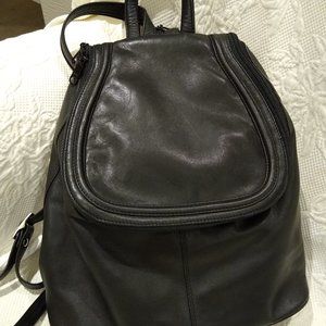 Derek Alexander Black Leather Backpack